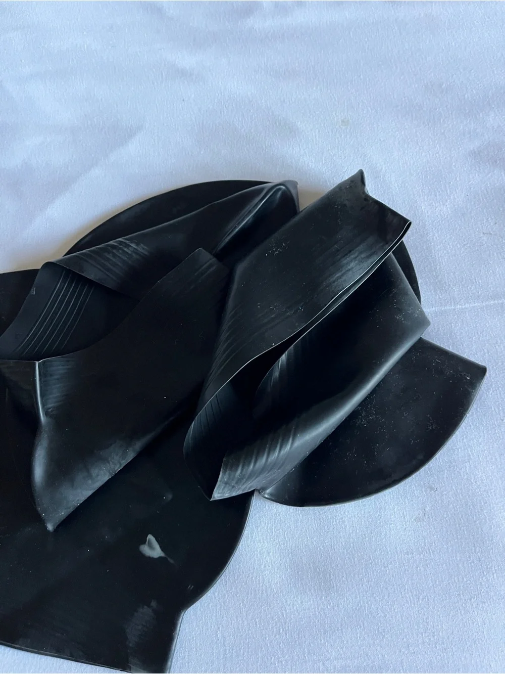 Black Latex Swim Cap Lot of 3 Stretch Waterproof Swim Cap